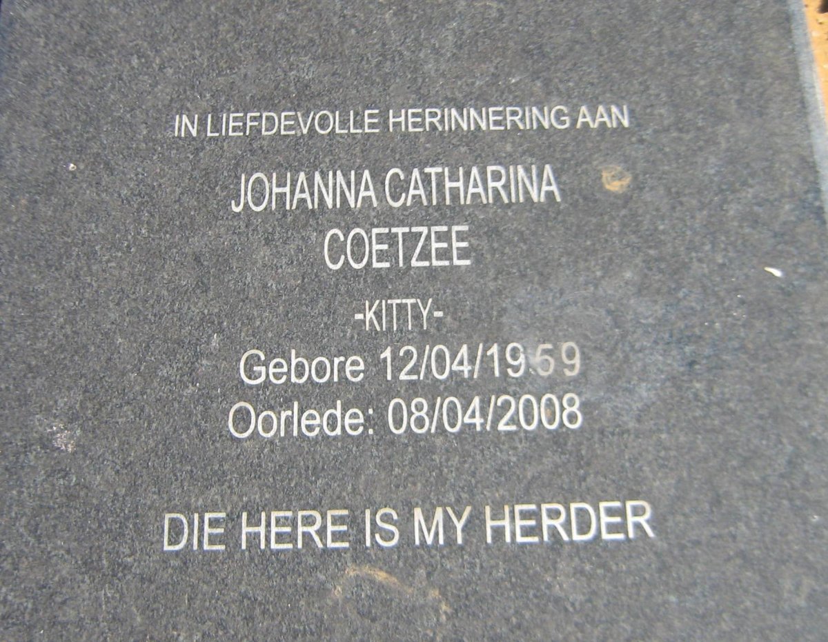 COETZEE Johanna Catharina 1959-2008