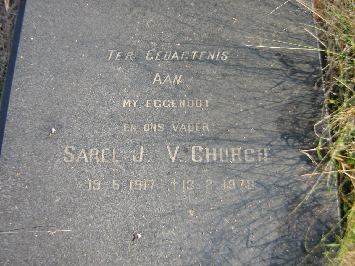 CHURCH Sarel J.V. 1917-1978