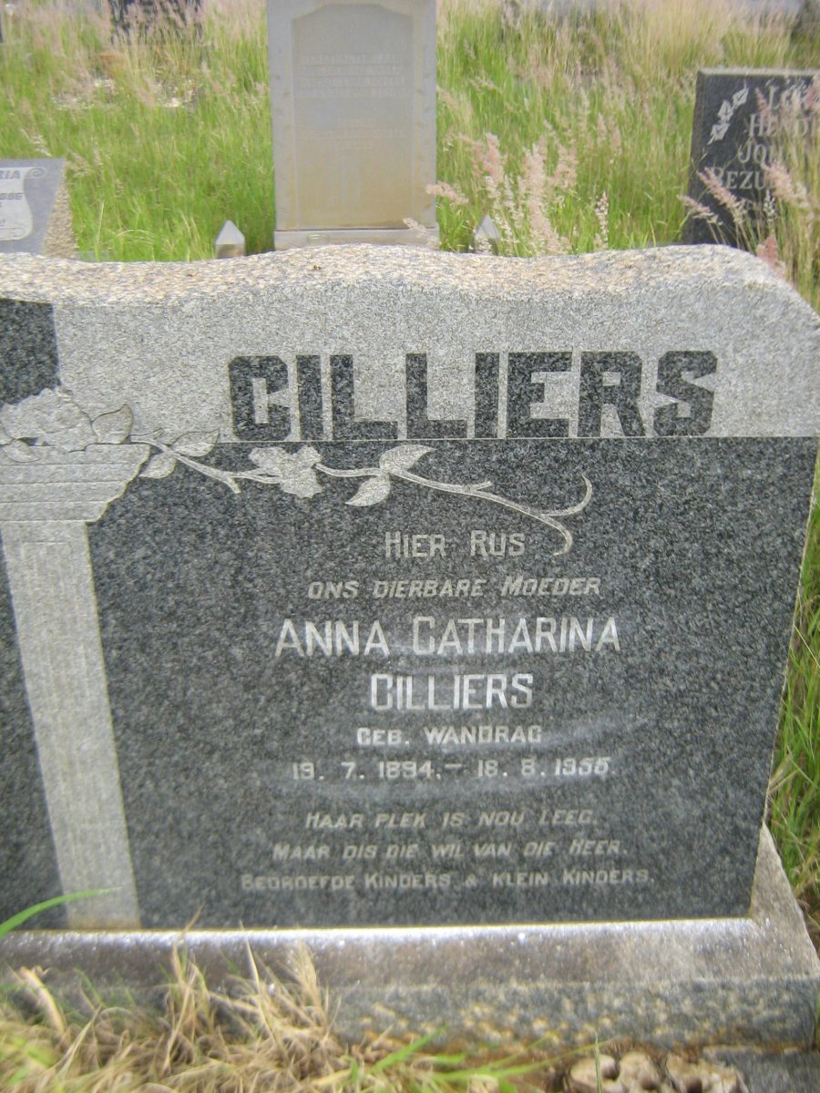 CILLIERS Anna Catharina nee WANDRAG 1894-1955