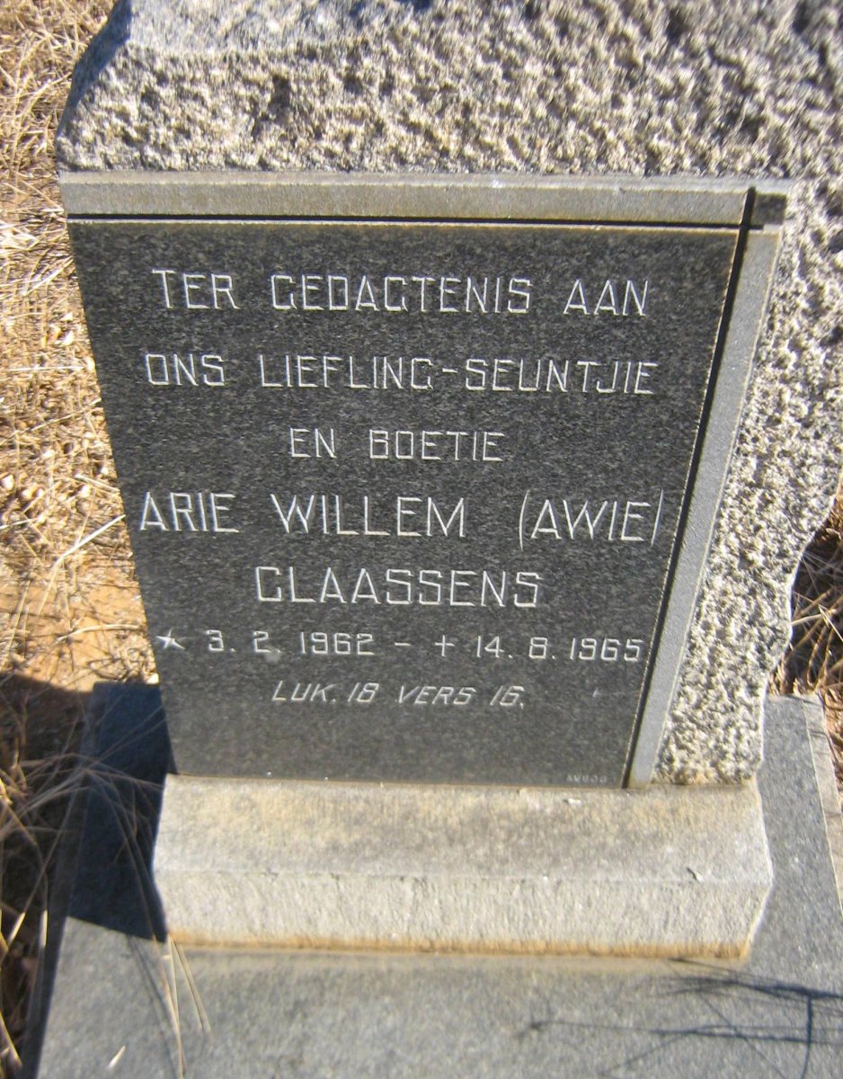 CLAASSENS Arie Willem 1962-1965