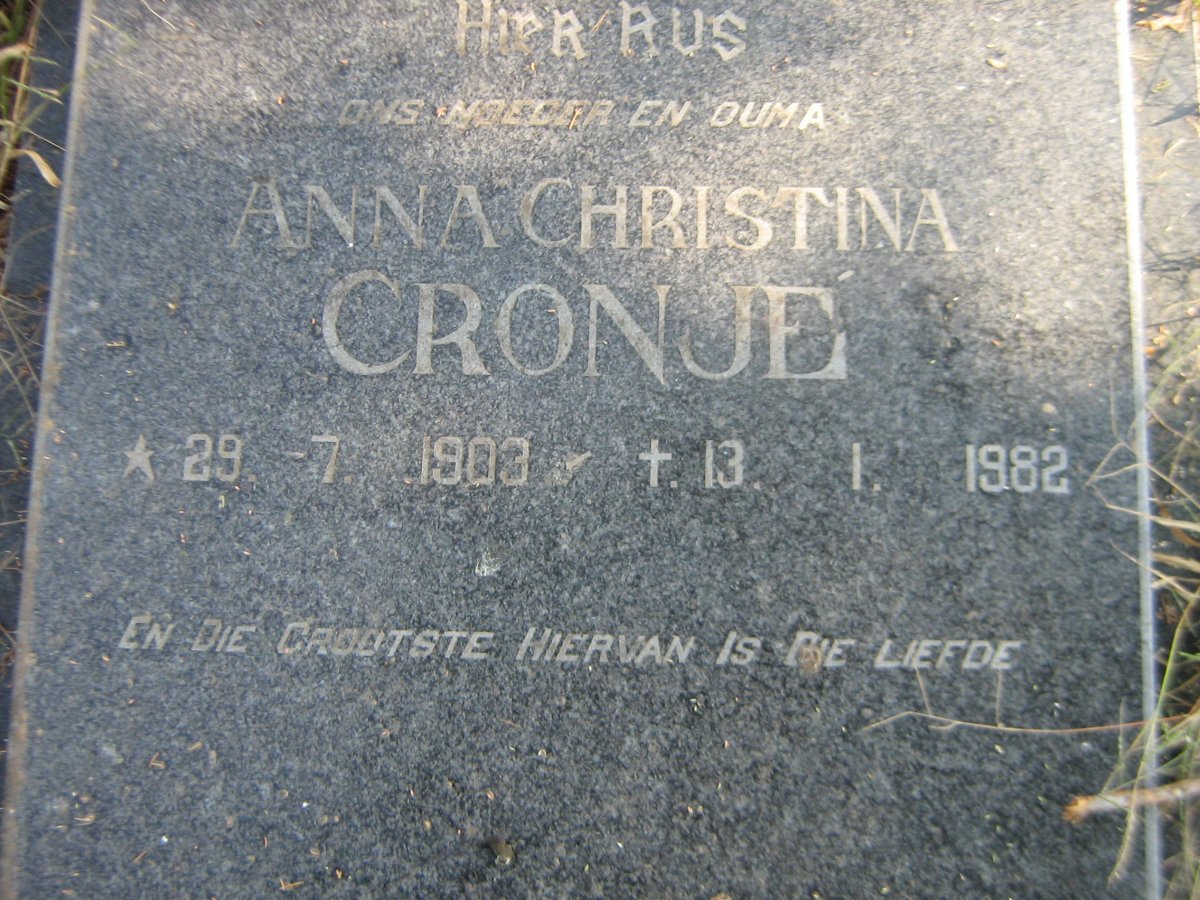 CRONJE Anna Christina 1903-1982