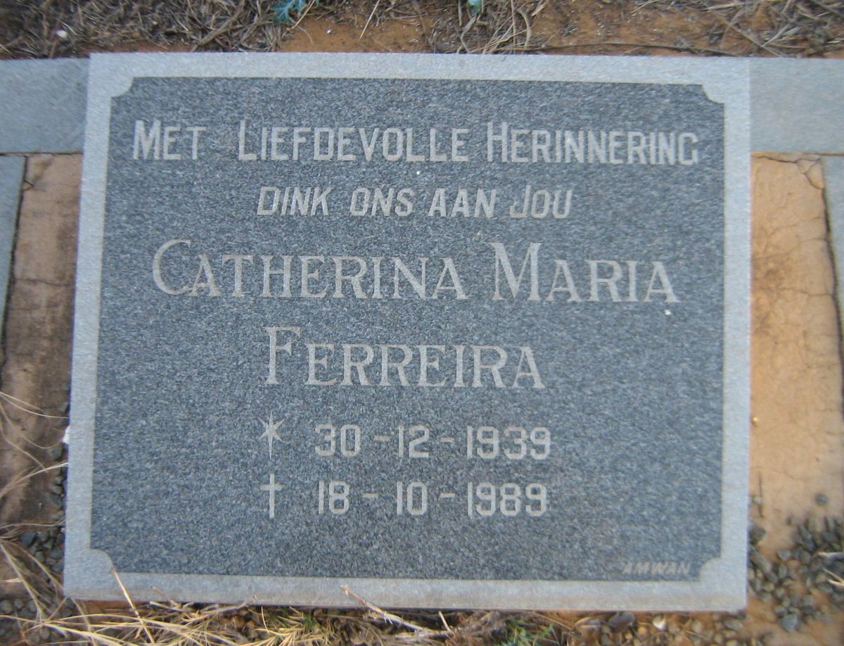 FERREIRA Catherina Maria 1939-1989