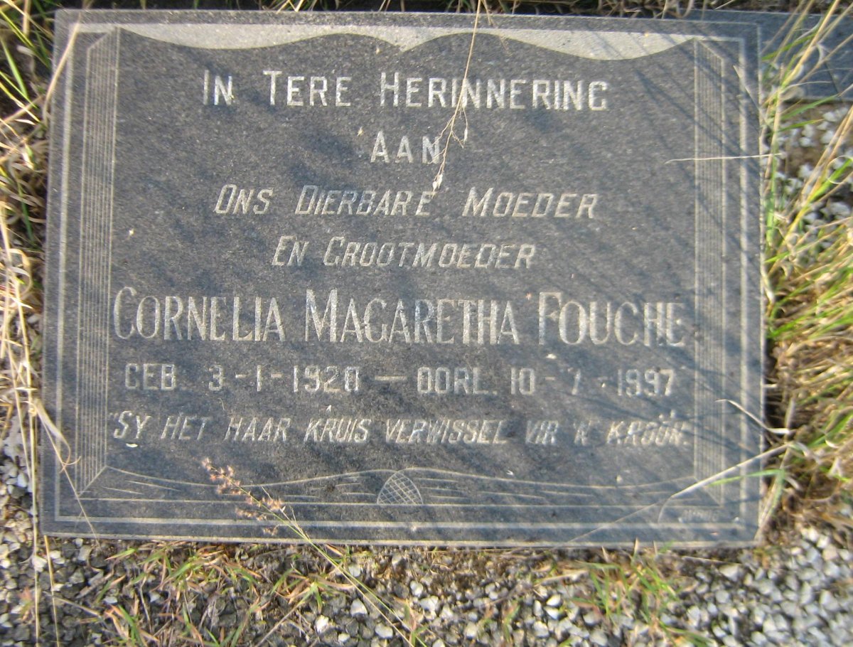 FOUCHE Cornelia Magaretha 1920-1997