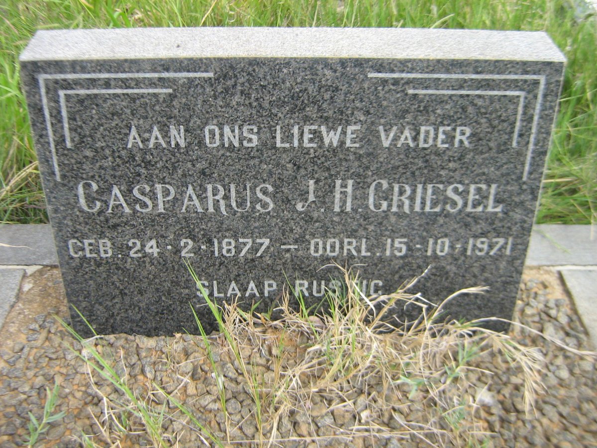 GRIESEL Casparus J.H. 1877-1971