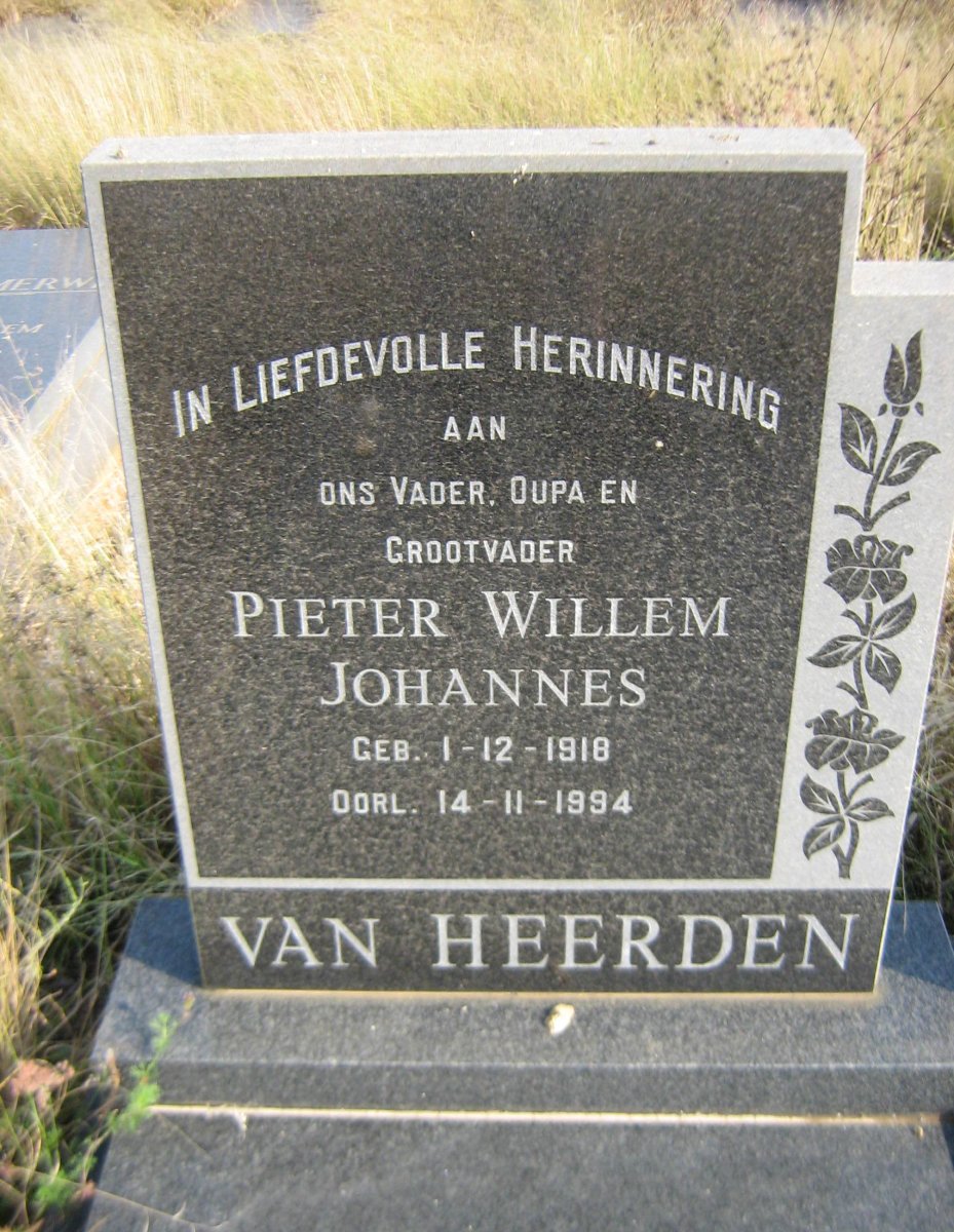HEERDEN Pieter Willem Johannes, van 1918-1994