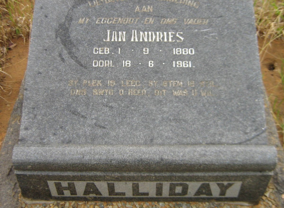HALLIDAY Jan Andries 1880-1961