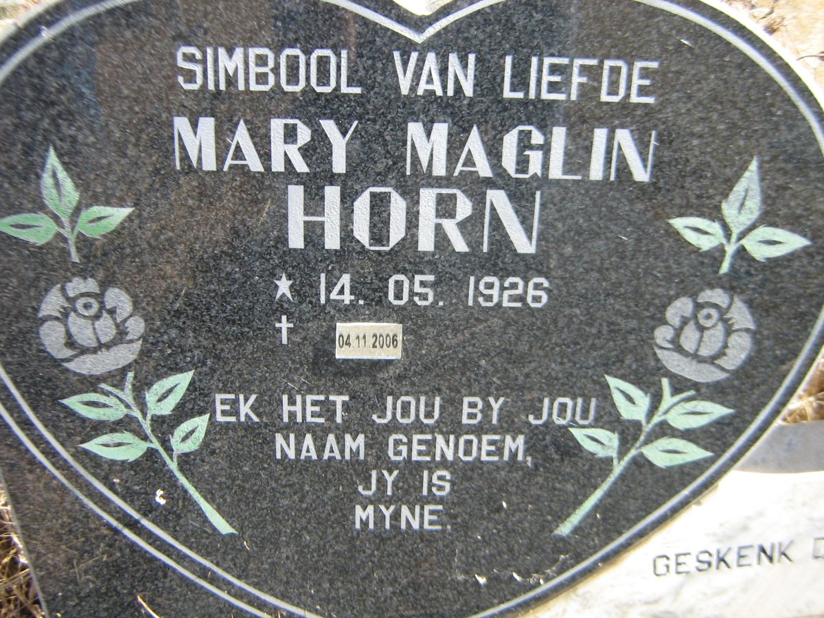 HORN Mary Maglin 1926-2006