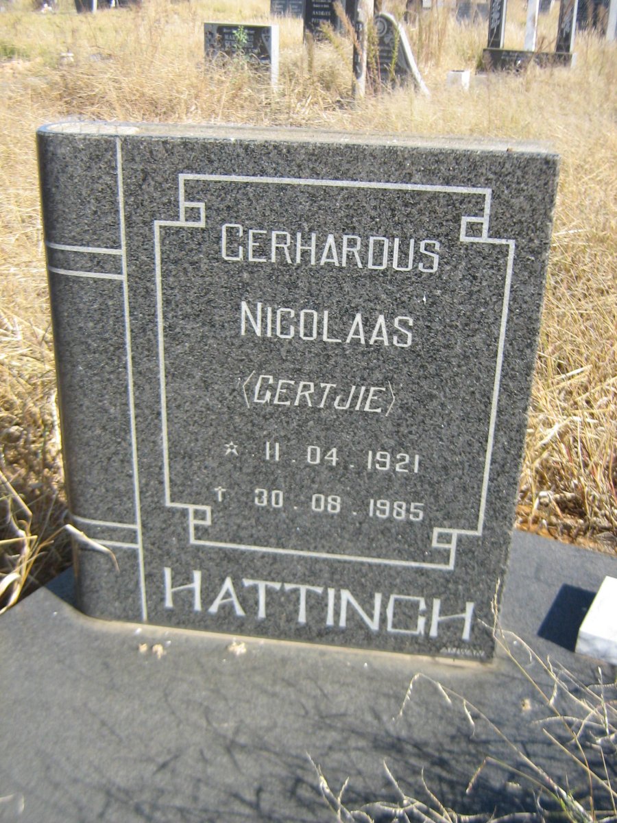 HATTINGH Gerhardus Nicolaas 1921-1985