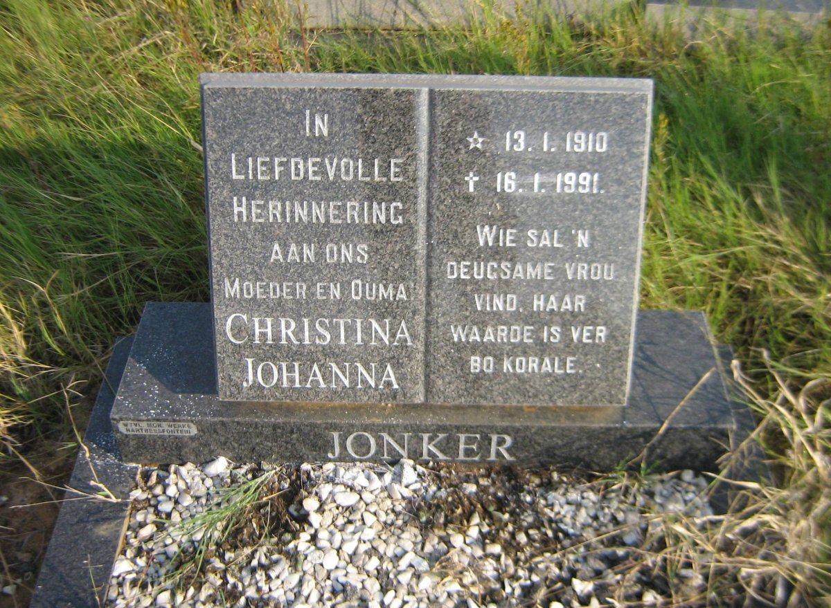 JONKER Christina Johanna 1910-1991