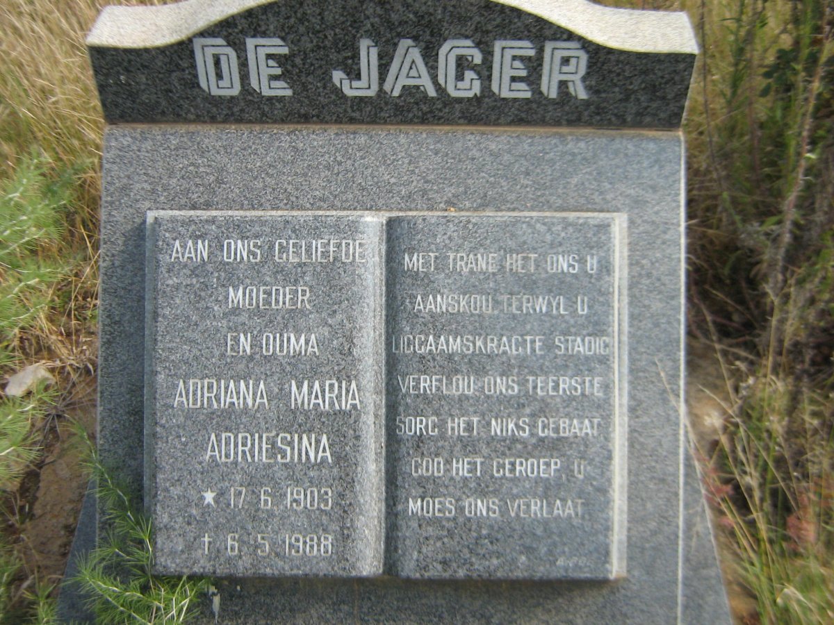 JAGER Adriana Maria Adriesina, de 1903-1988
