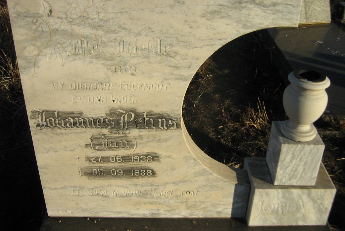 JORDAAN Johannes Petrus 1938-1988