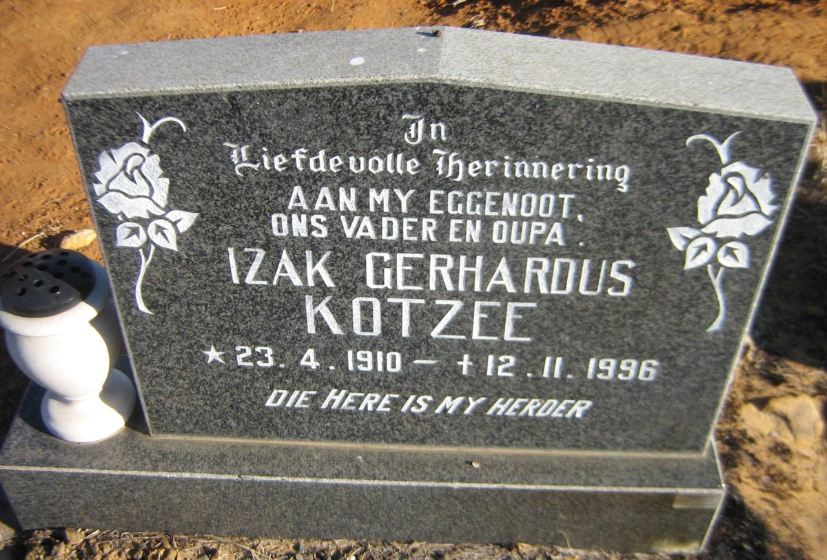 KOTZEE Izak Gerhardus 1910-1996