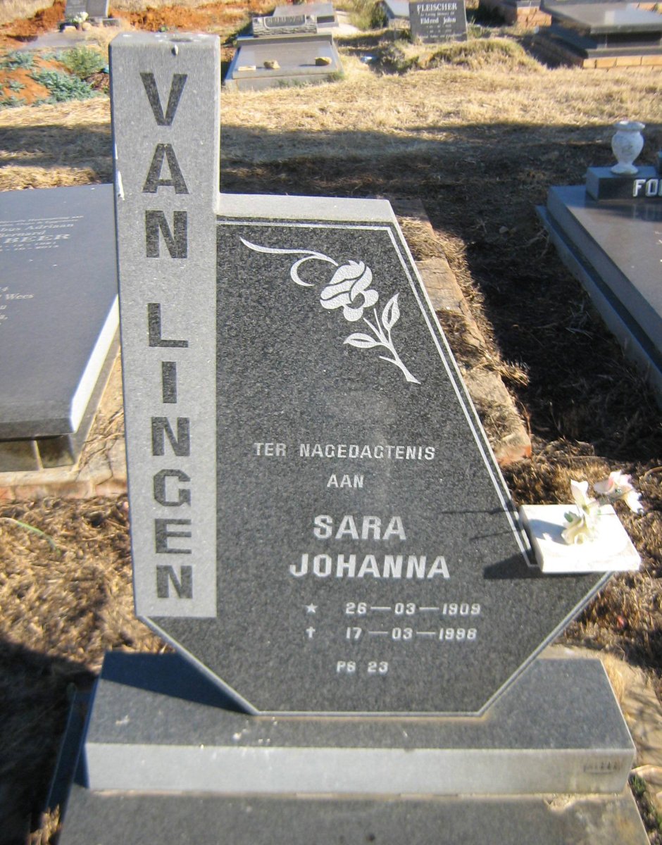 LINGEN Sara Johanna, van 1909-1998