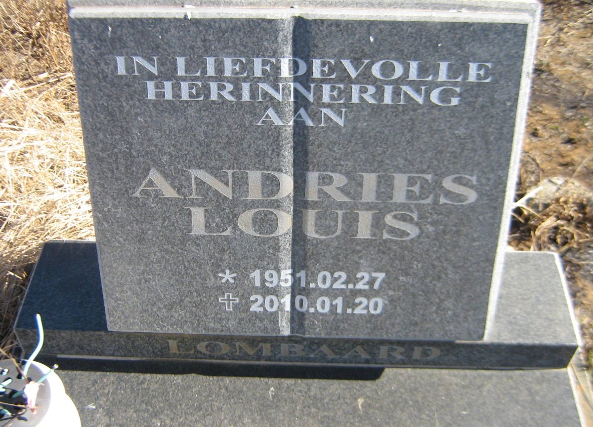 LOMBAARD Andries Louis 1951-2010