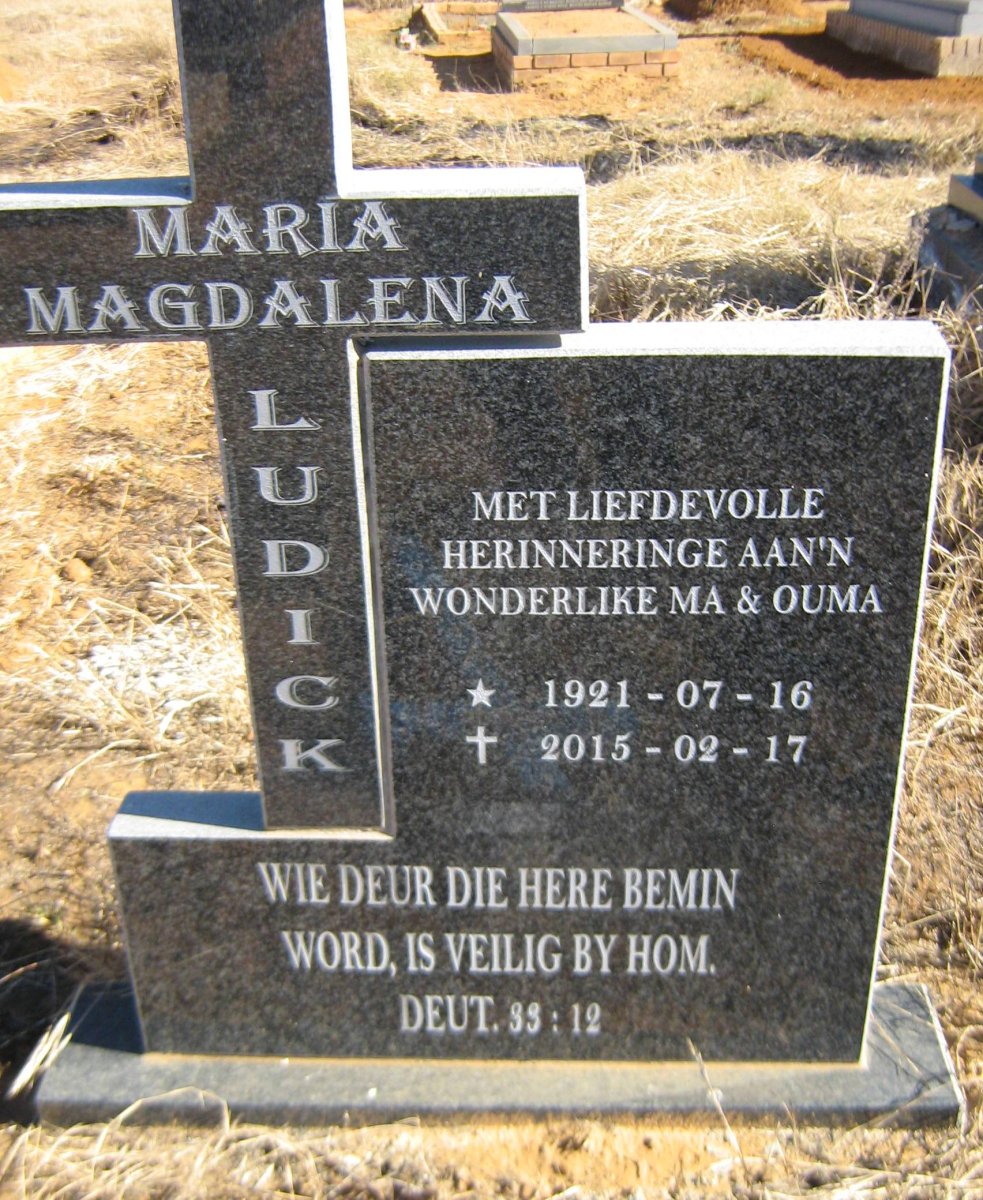 LUDICK Maria Magdalena 1921-2015