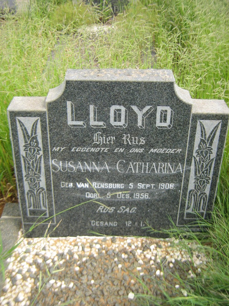 LLOYD Susanna Catharina nee VAN RENSBURG 1906-1956