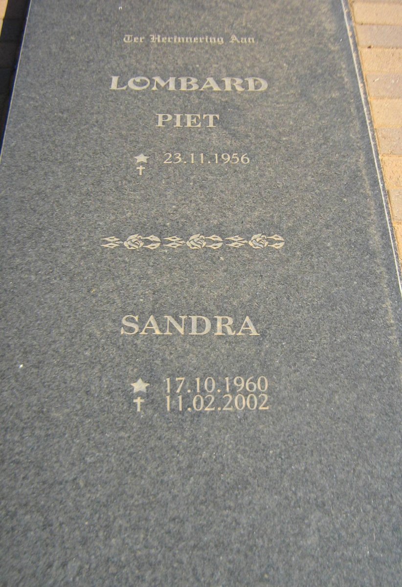 LOMBARD Piet 1956- &amp; Sandra 1960-2002
