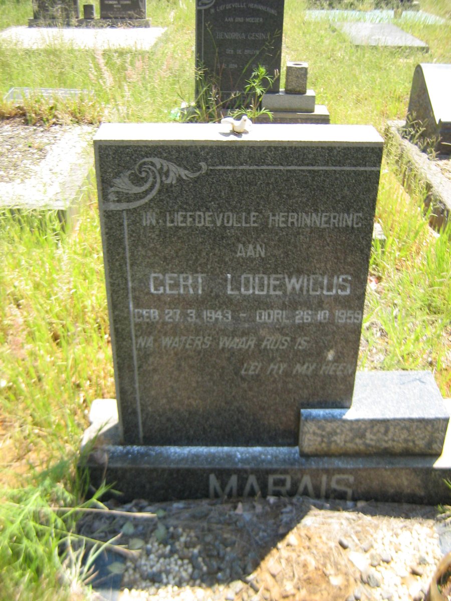 MARAIS Gert Lodewicus 1943-1959
