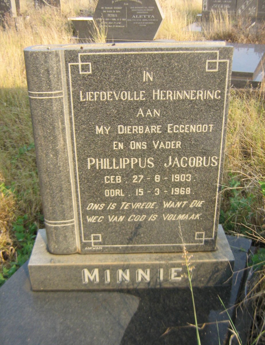 MINNIE Phillippus Jacobus 1903-1968