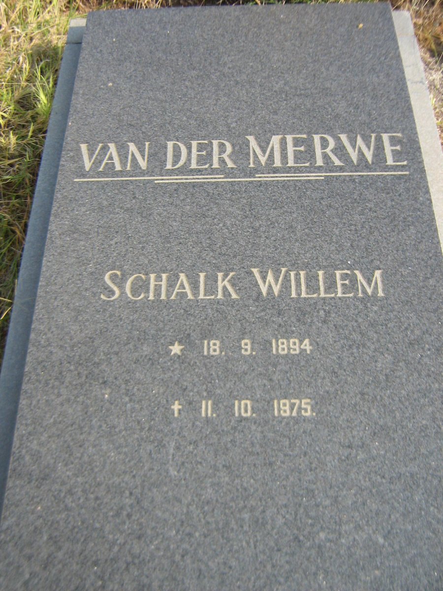 MERWE Schalk Willem, van der 1894-1975