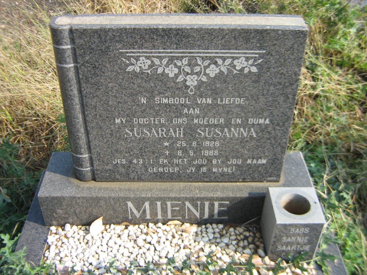MIENIE Susarah Susanna 1928-1988