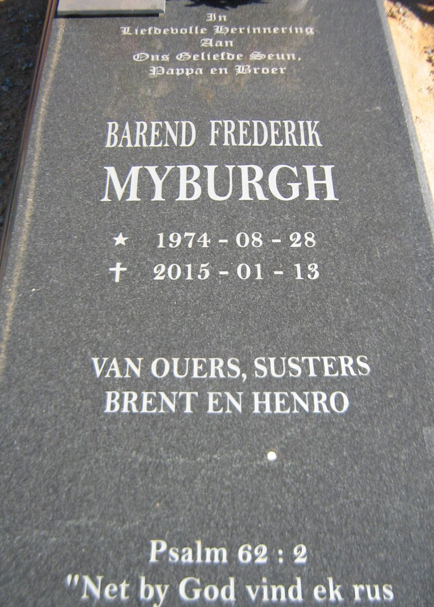 MYBURGH Barend Frederik 1974-2015