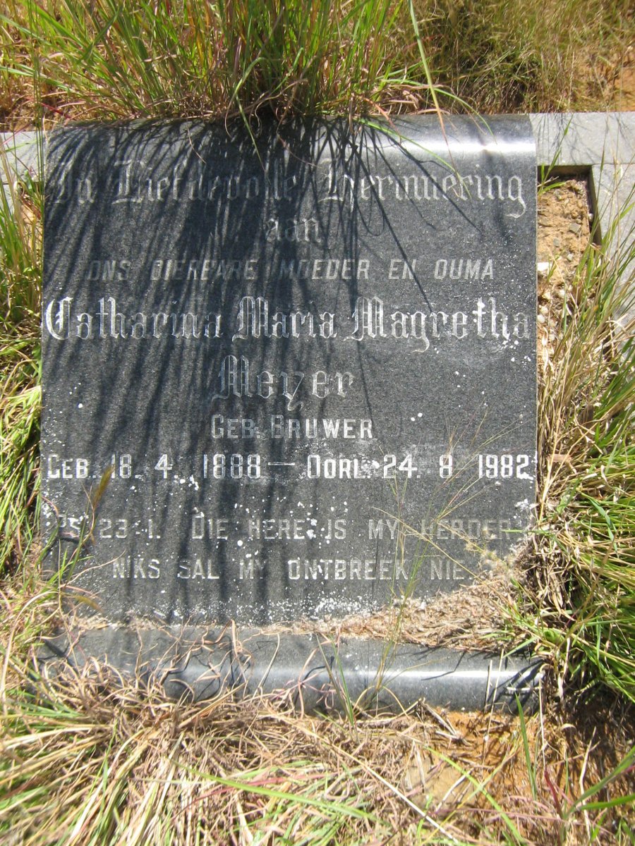 MEYER Catharina Maria Magretha nee BRUWER 1888-1982