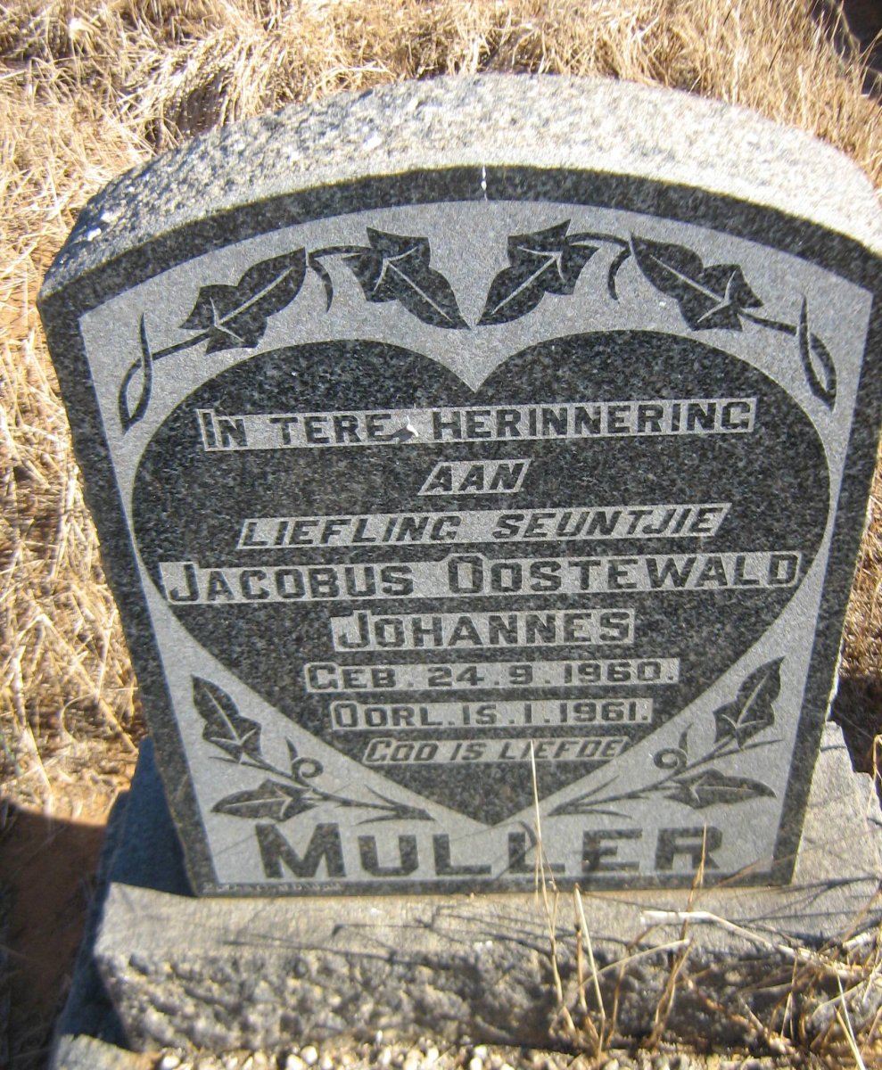 MULLER Jacobus Oostewald Johannes 1960-1961