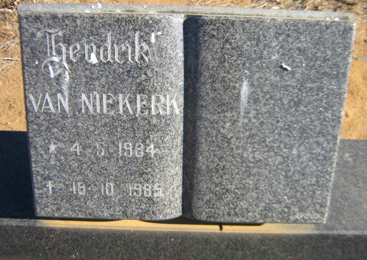 NIEKERK Hendrik, van 1984-1985