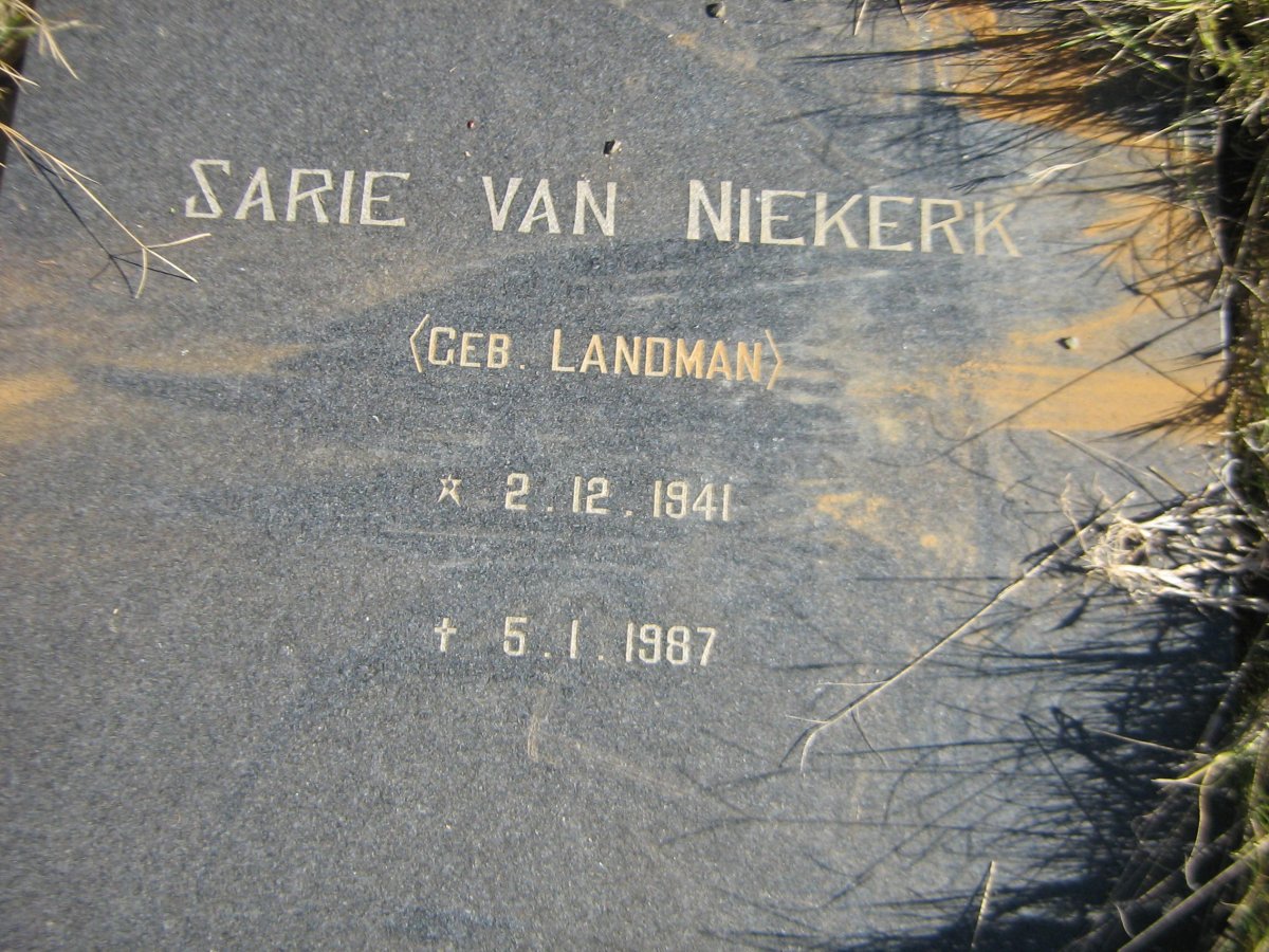 NIEKERK Sarie, van nee LANDMAN 1941-1987