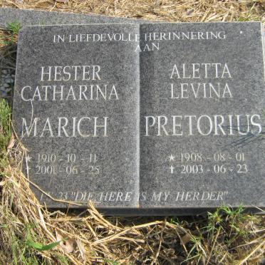 PRETORIUS Aletta Levina 1908-2003 :: MARICH Hester Catharina 1910-2001