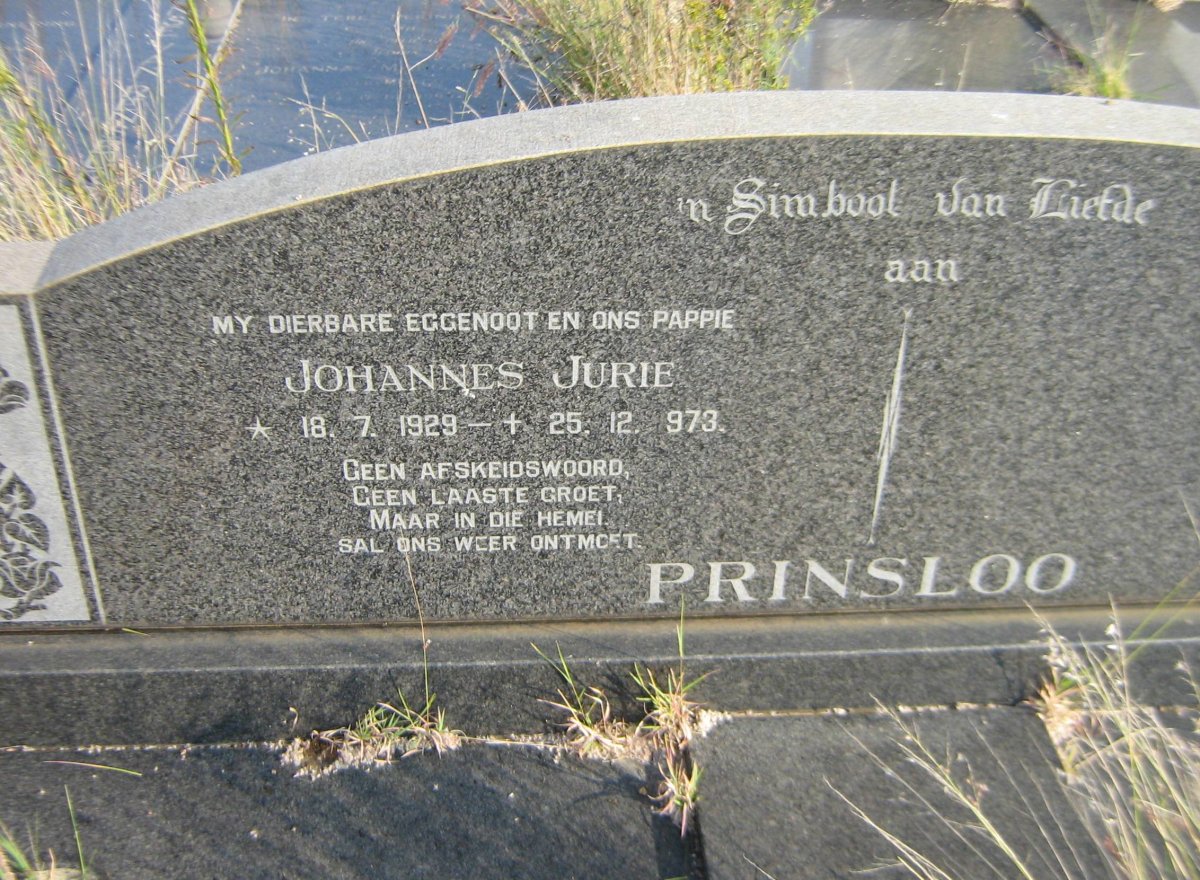 PRINSLOO Johannes Jurie 1929-1973