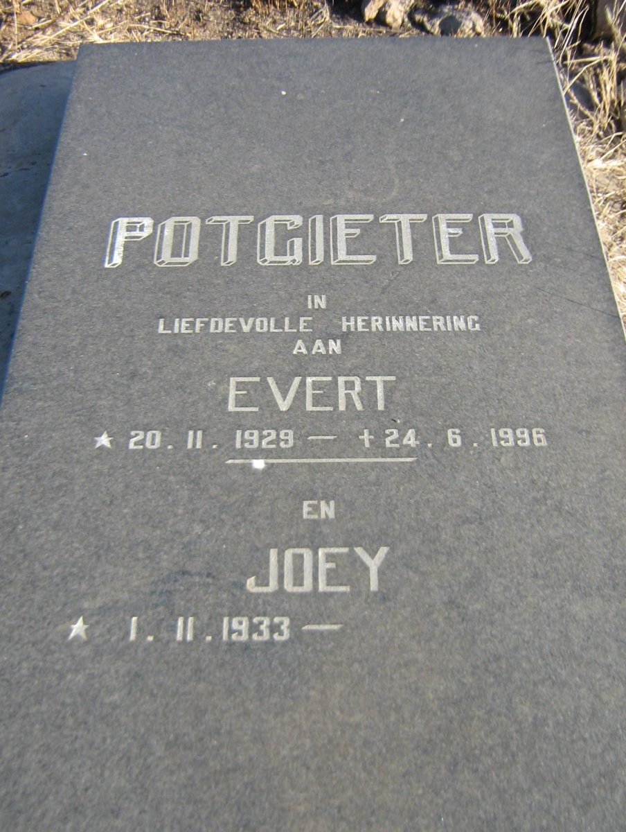 POTGIETER Evert 1929-1996 &amp; Joey 1933-