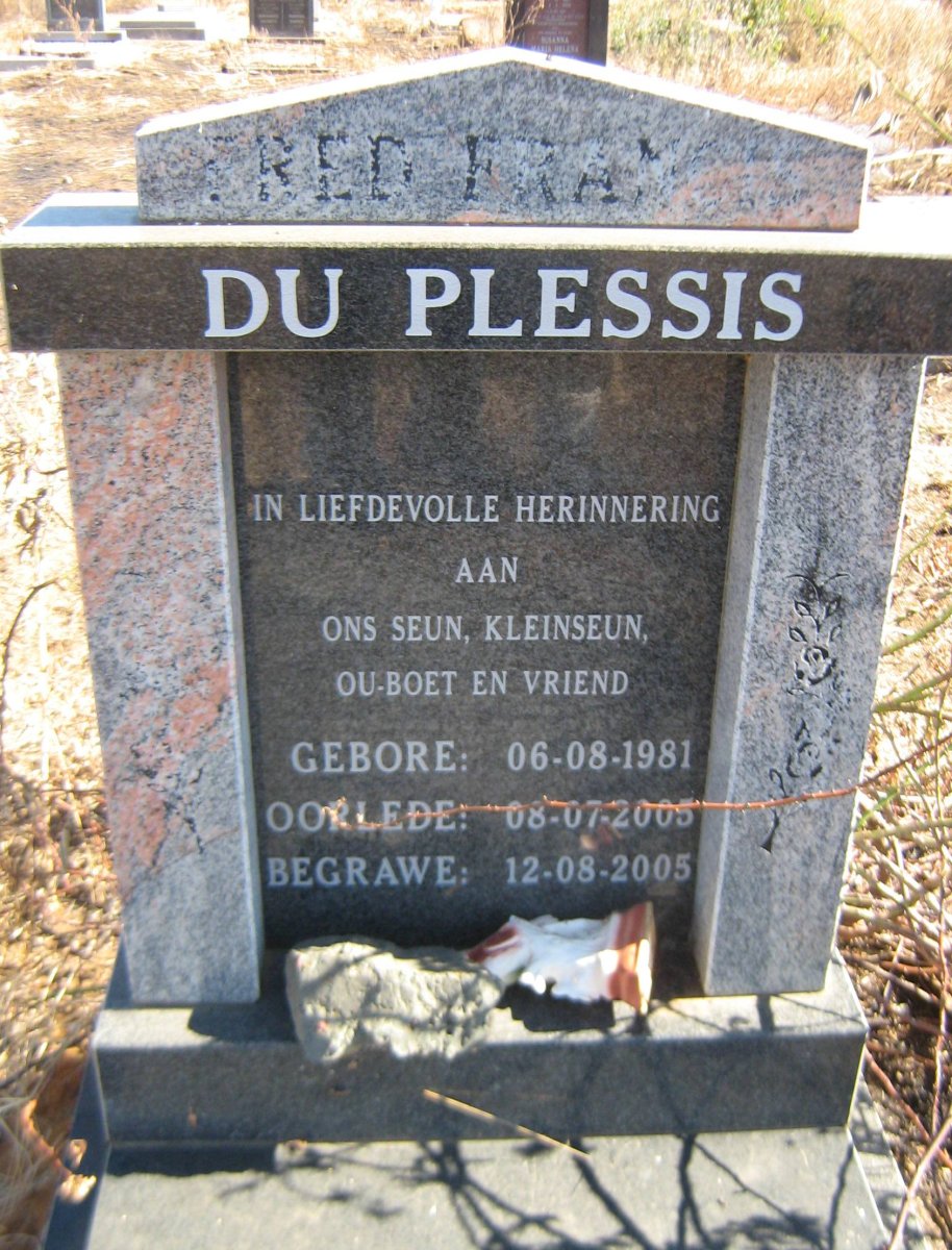 PLESSIS Fred Francis, du 1981-2005