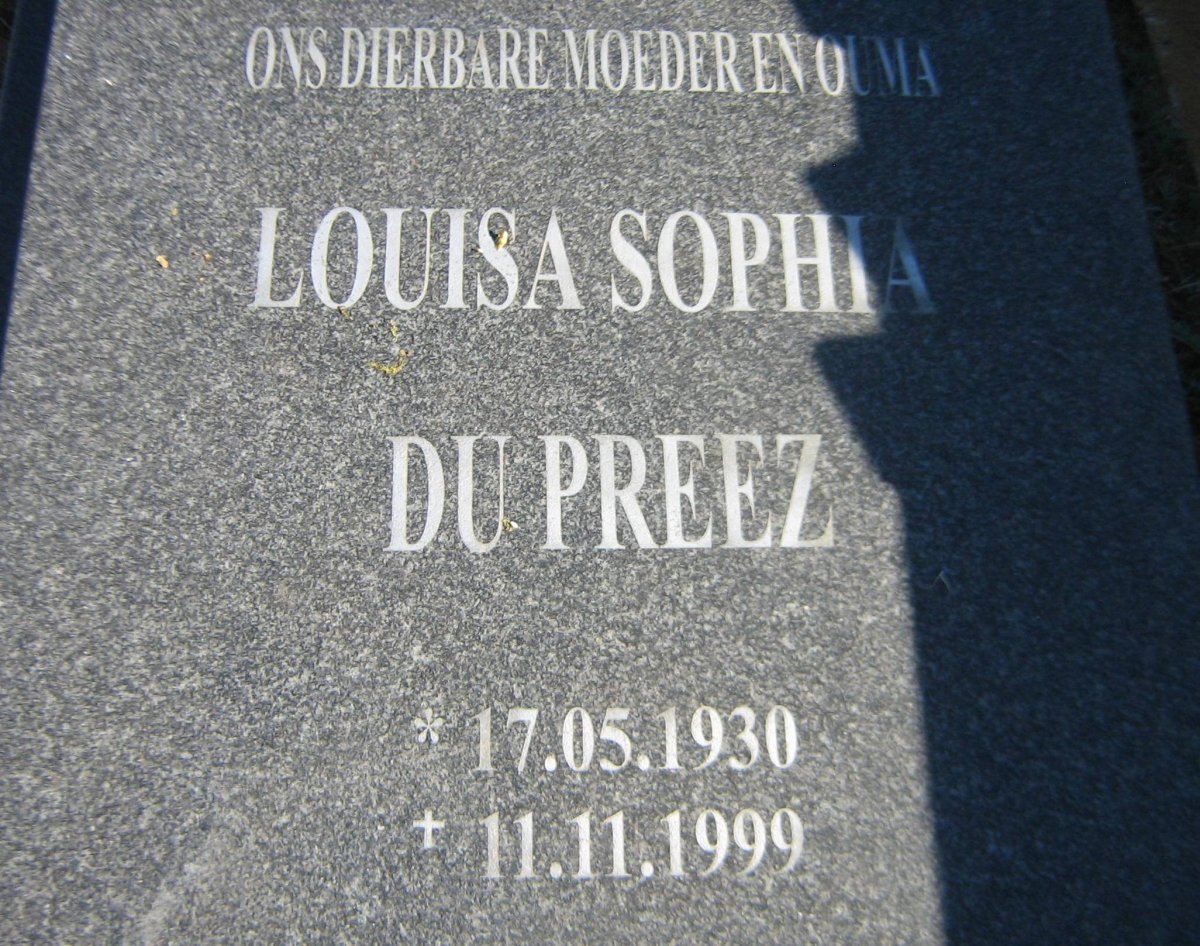 PREEZ Louisa Sophia, du 1930-1999
