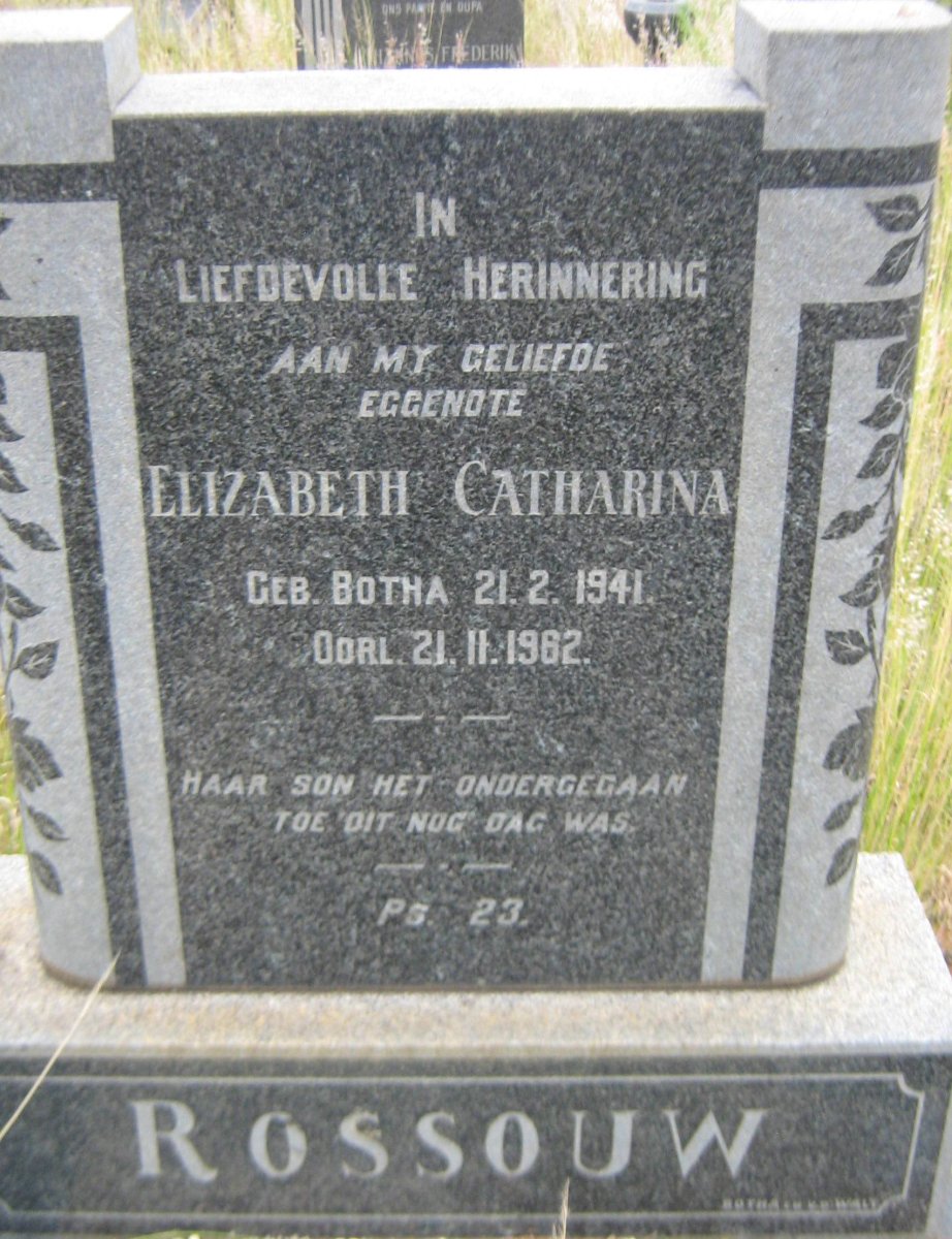 ROSSOUW Elizabeth Catharina nee BOTHA 1941-1962