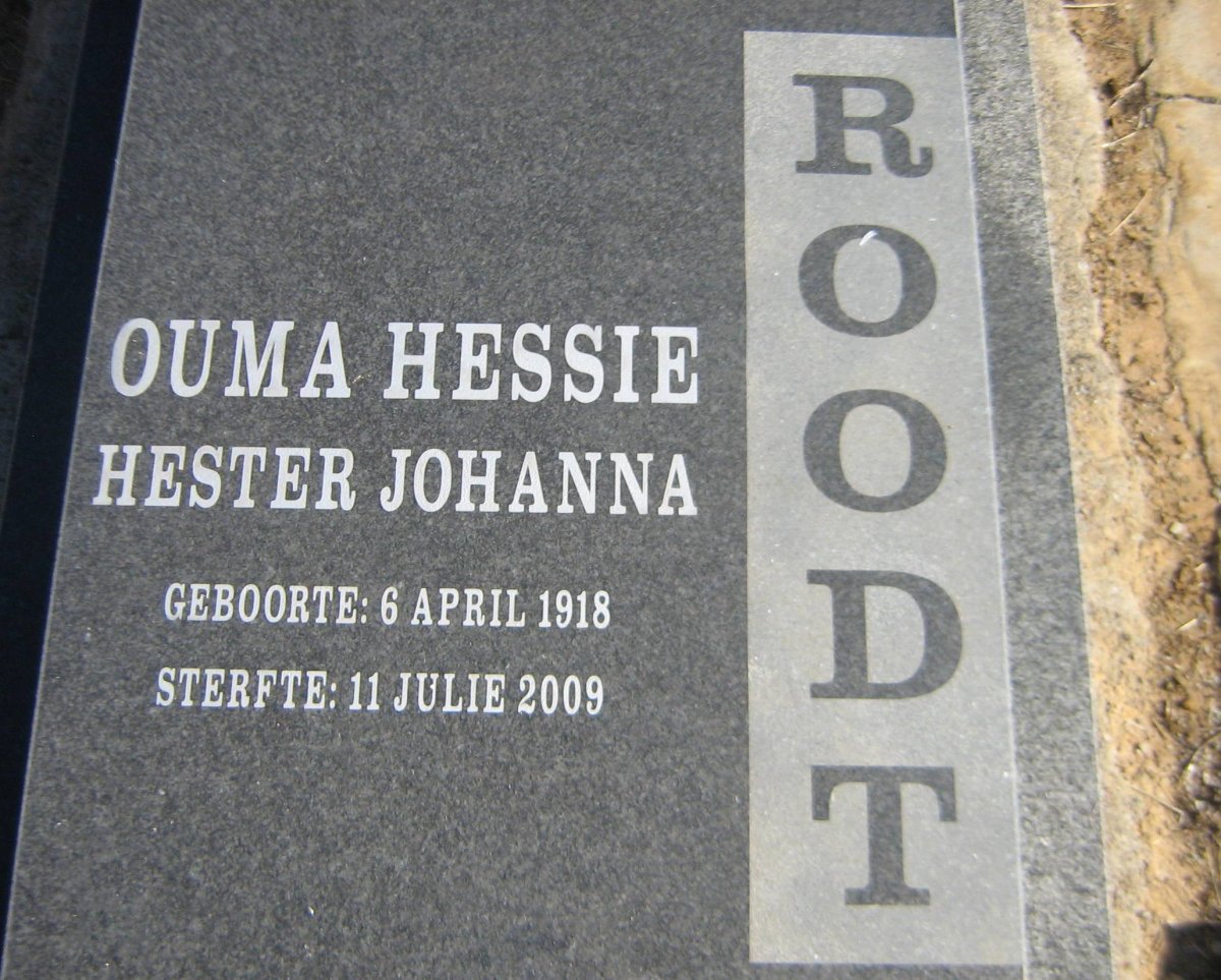 ROODT Hester Johanna 1918-2009