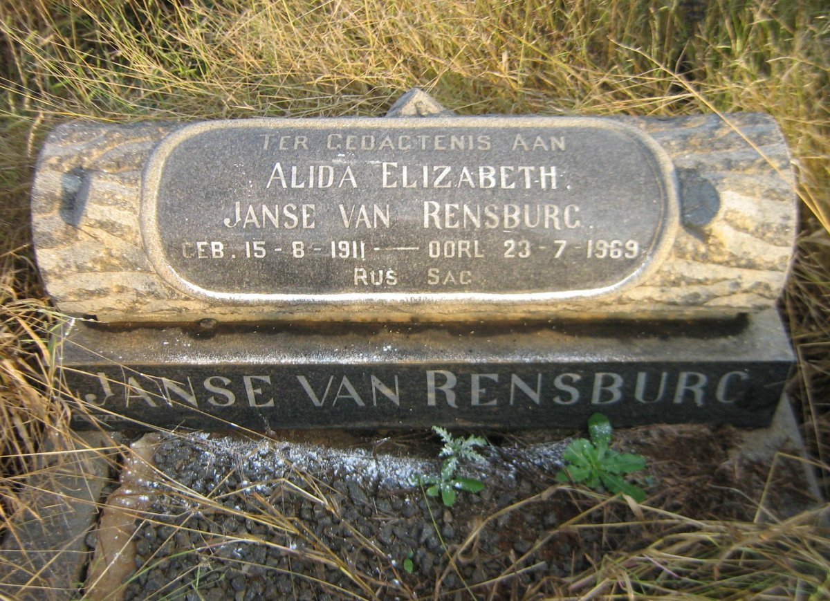 RENSBURG Alida Elizabeth, Janse van 1911-1969