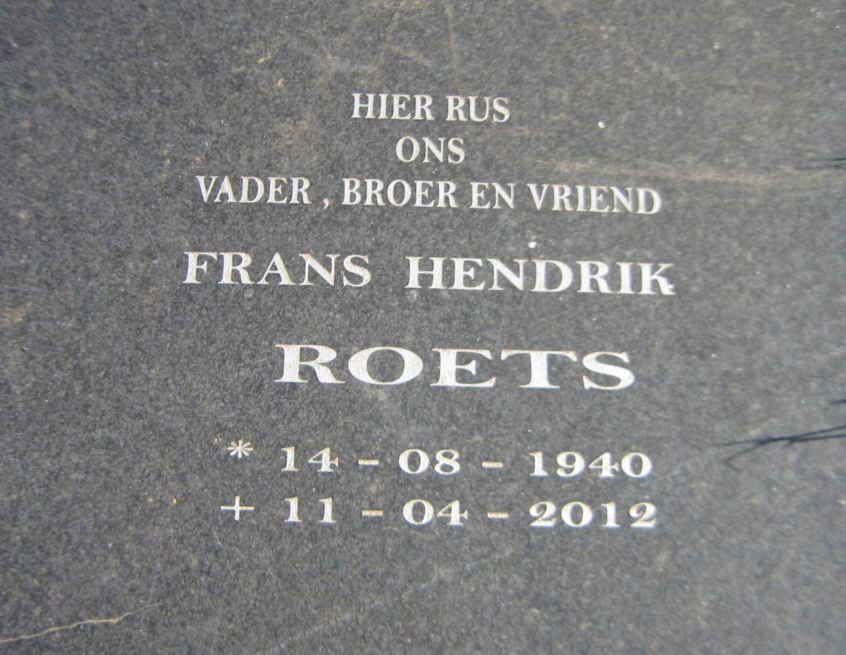 ROETS Frans Hendrik 1940-2012