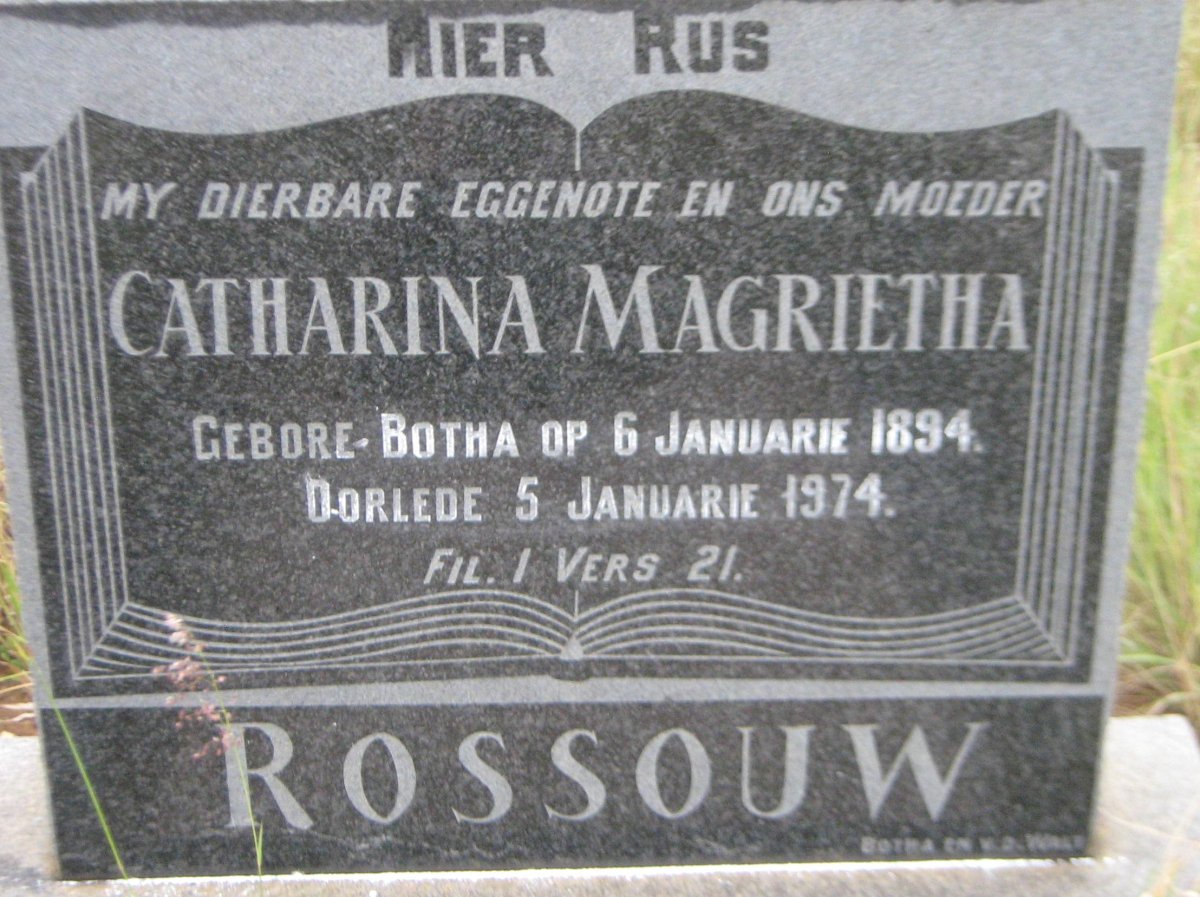 ROSSOUW Catharina Magrietha nee BOTHA 1894-1974