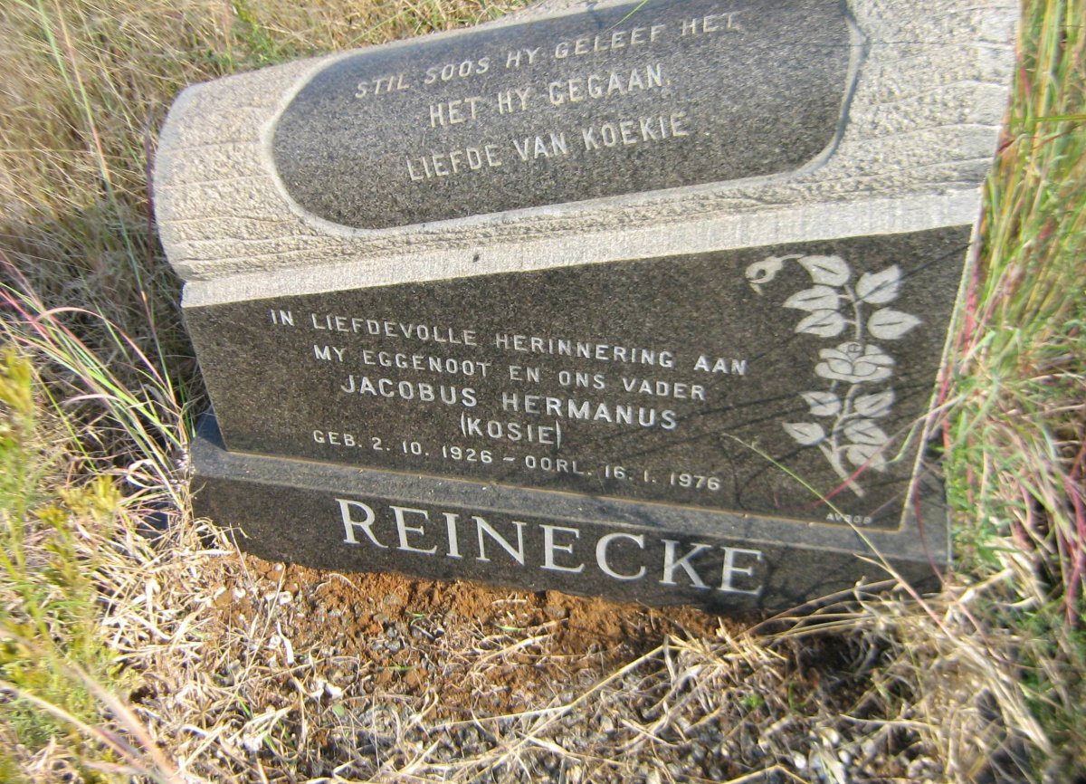 REINECKE Jacobus Hermanus 1926-1976