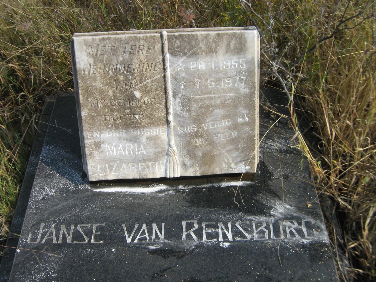 RENSBURG Maria Elizabeth, Janse van 1955-1977