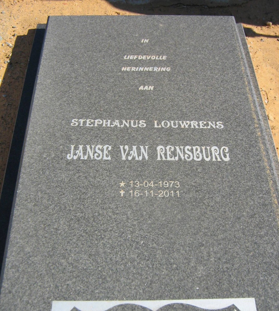 RENSBURG Stephanus Louwrens, Janse van 1973-2011