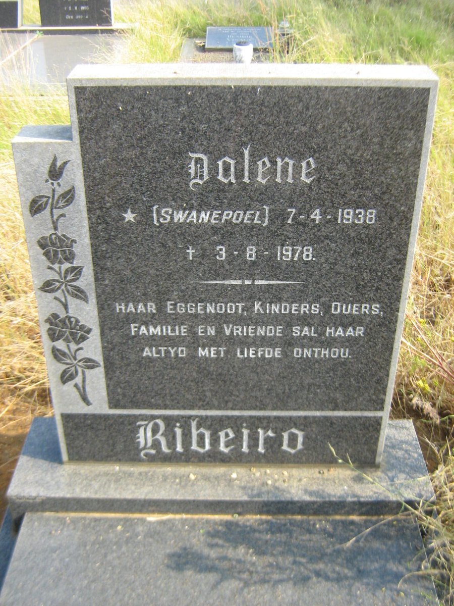 RIBEIRO Dalene nee SWANEPOEL 1938-1978