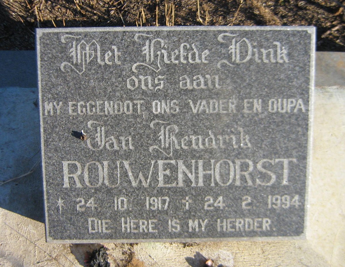 ROUWENHORST Jan Hendrik 1917-1994