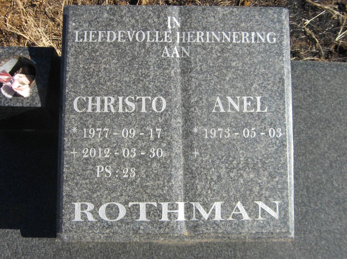 ROTHMAN Christo 1977-2012 &amp; Anel 1973-