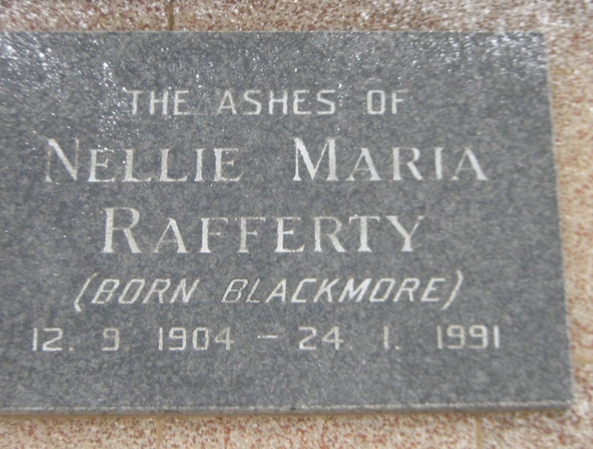 RAFFERTY Nellie Marie nee BLACKMORE 1904-1991