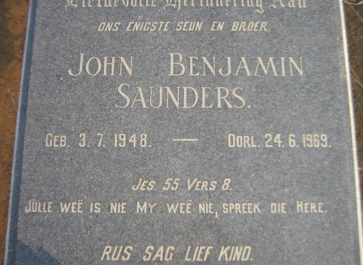 SAUNDERS John Benjamin 1948-1969