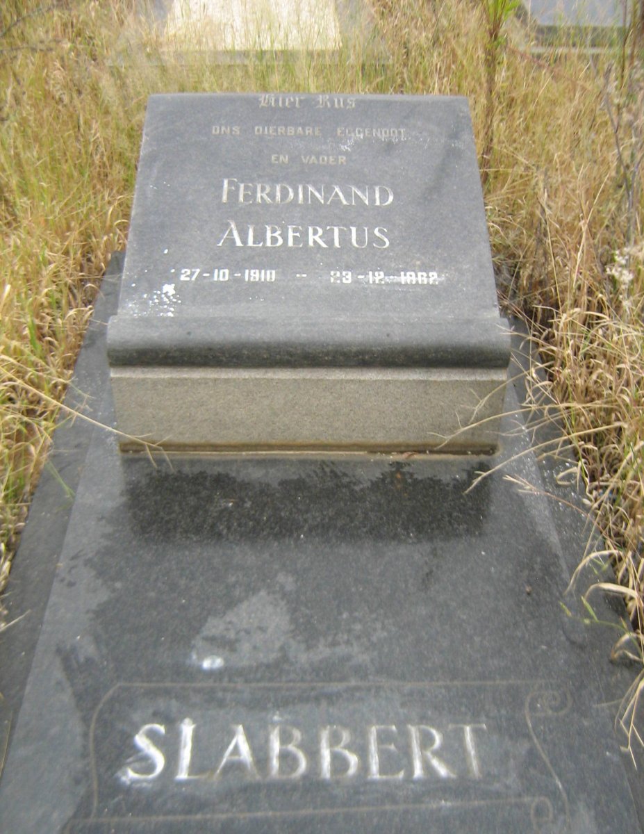 SLABBERT Ferdinand Albertus 1910-1962