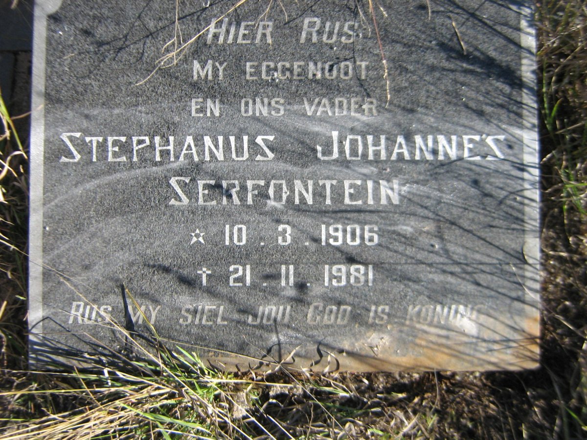 SERFONTEIN Stephanus Johannes 1906-1981